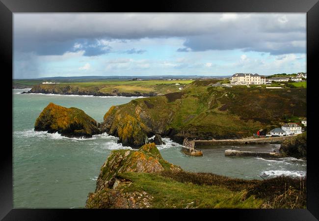  Mullion Cove from the clifftop Framed Print by Oxon Images