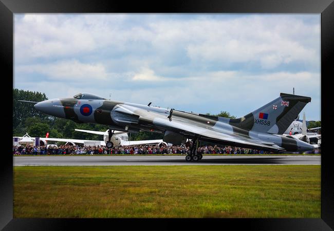 Vulcan landing at RIAT Framed Print by Oxon Images