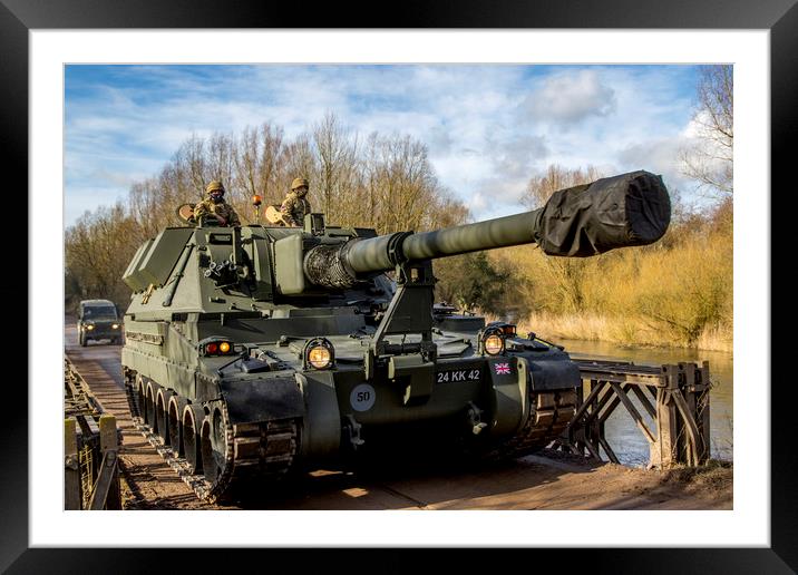 AS90 Self Propelled Gun Framed Mounted Print by Oxon Images
