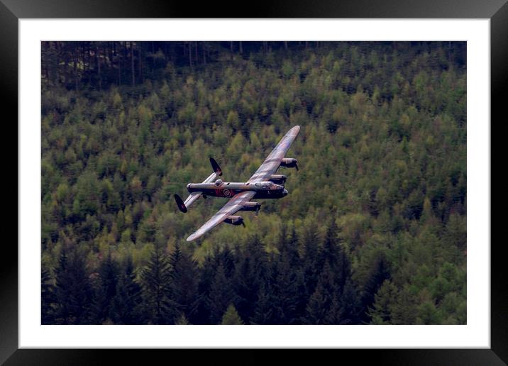 Lancaster Bomber low level Framed Mounted Print by Oxon Images