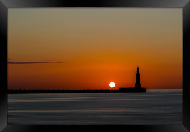 Sunrise on Roker Pier Framed Print by Oxon Images