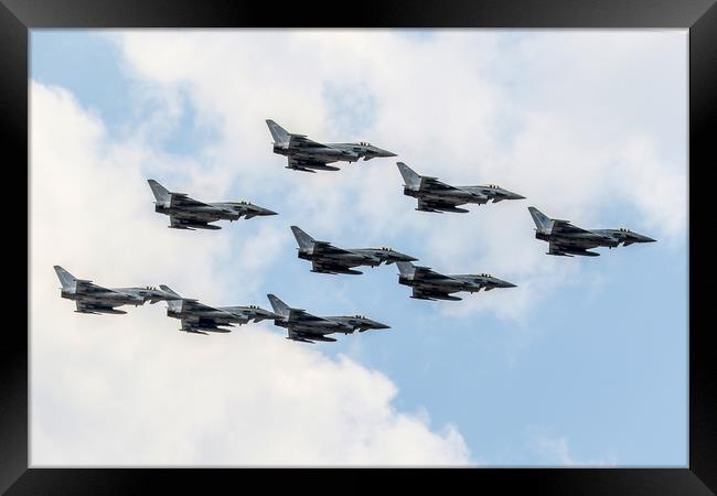 Typhoon 9 ship flypast RIAT 2018 Framed Print by Oxon Images