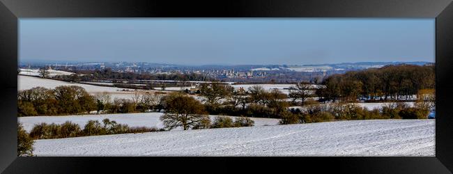 Oxford City in snow Framed Print by Oxon Images