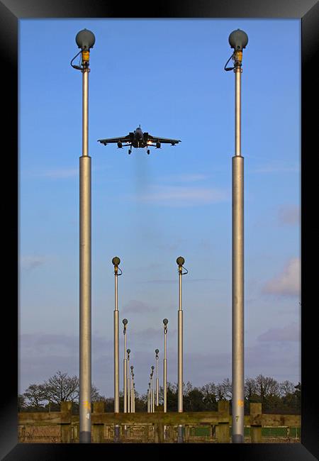 Approach lights and Tornado GR4 Framed Print by Oxon Images