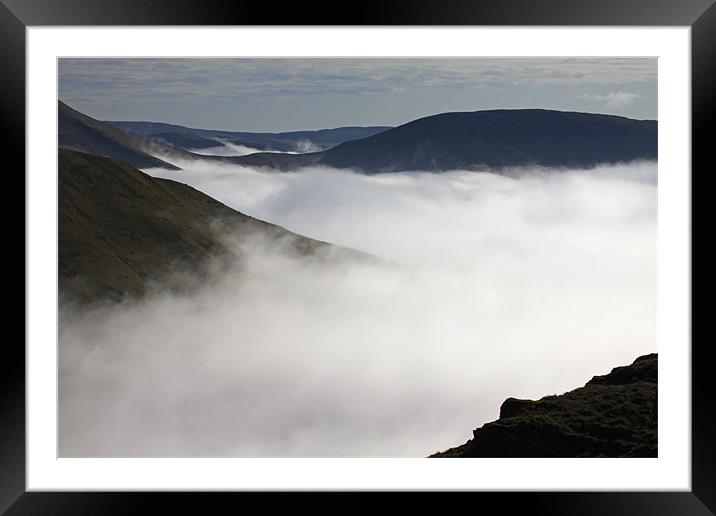 Fog in the Welsh valleys Framed Mounted Print by Oxon Images
