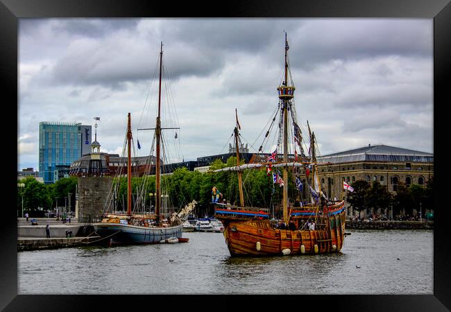 Ships in Bristol Harbour Framed Print by Oxon Images
