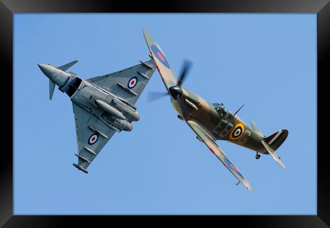Typhoon And Spitfire Break Framed Print by Oxon Images