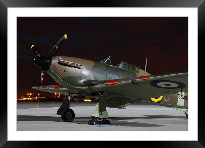 Hawker Hurricane at Night Framed Mounted Print by Oxon Images