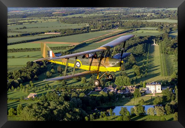 Tiger Moth Summer Flight Framed Print by Oxon Images
