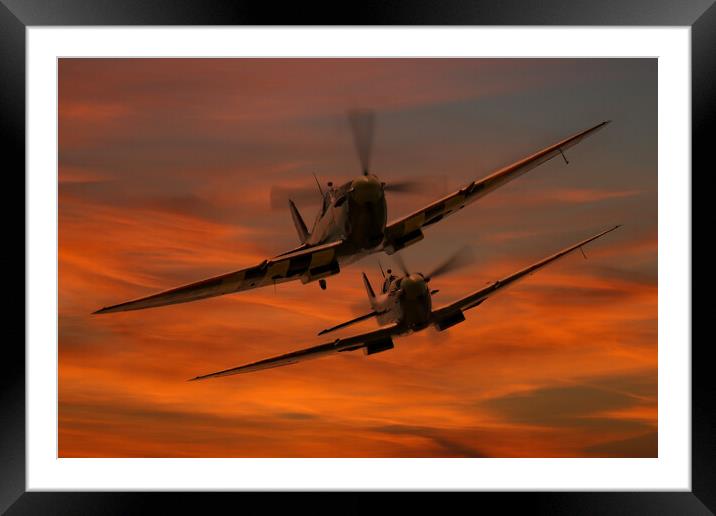 Spitfire Sunrise Framed Mounted Print by Oxon Images