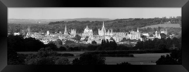 Oxford Panorama Black and White Framed Print by Oxon Images