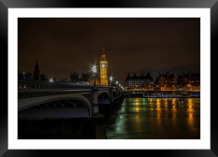 Westminster Bridge Framed Mounted Print by Oxon Images