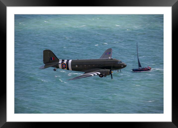 DC3 Dakota off Beachy Head Framed Mounted Print by Oxon Images