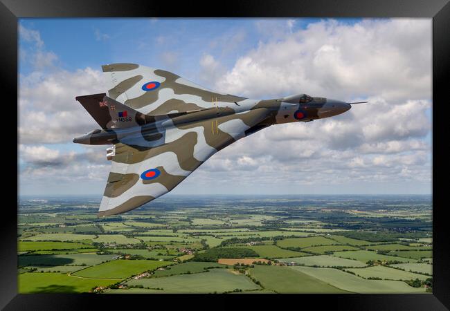Vulcan Bomber Air To Air Framed Print by Oxon Images