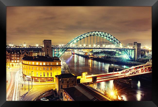 Bright City Lights, Newcastle Framed Print by Toon Photography