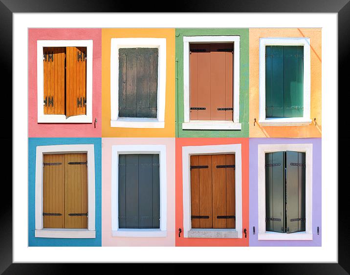  Burano Windows Framed Mounted Print by Toon Photography