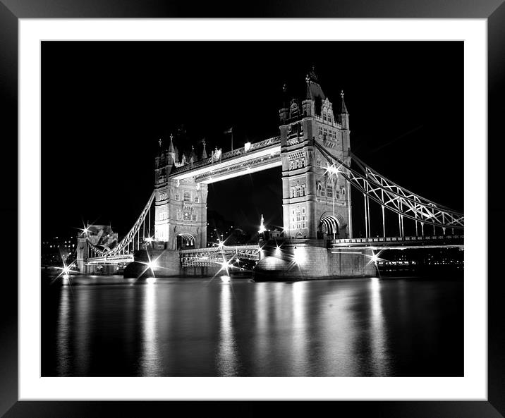 Tower Bridge Mono Framed Mounted Print by Toon Photography