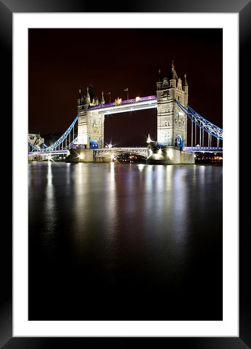 Tower Bridge at Night, London! Framed Mounted Print by Toon Photography