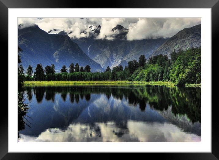 Lake Mattheson - Reflection Island Framed Mounted Print by Toon Photography