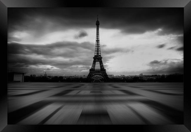 Eiffel Tower, Black and White Framed Print by Toon Photography