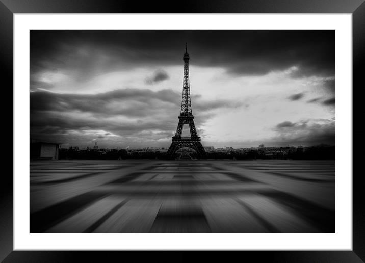 Eiffel Tower, Black and White Framed Mounted Print by Toon Photography