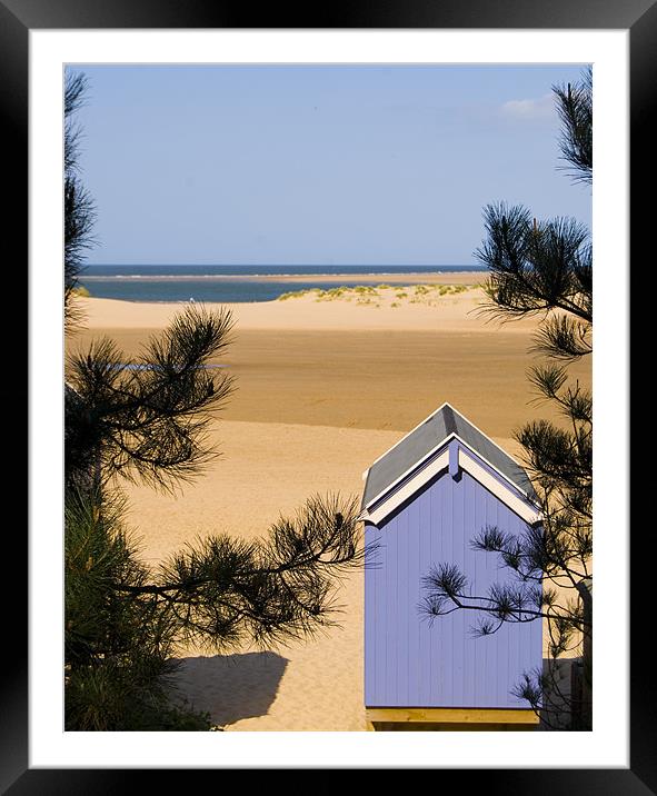 The Other Side, Beach Hut & View of Wells Beach Framed Mounted Print by Johanna Garlike