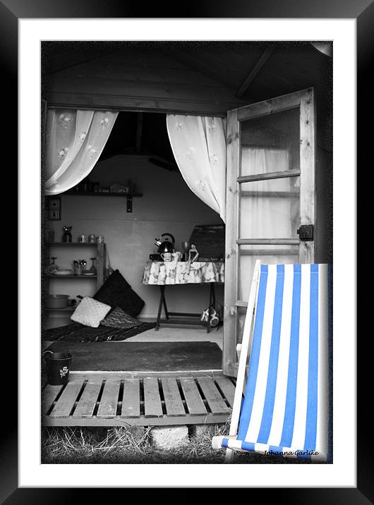 A Home from Home, Vintage View of a Beach Hut, Nor Framed Mounted Print by Johanna Garlike