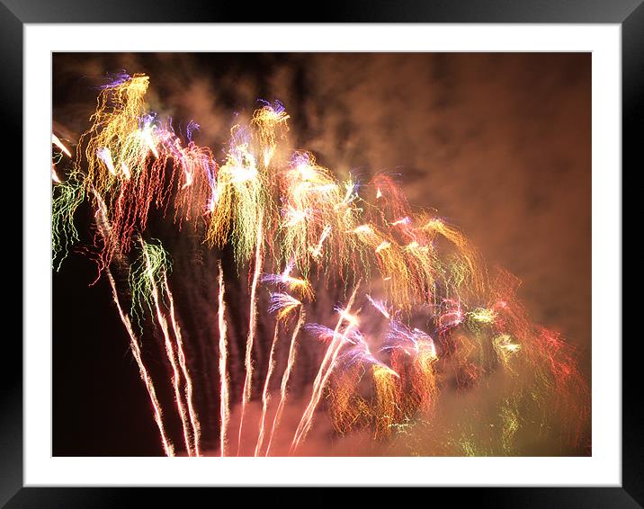 Pyrotechnic perfection Framed Mounted Print by Ginny Gregg