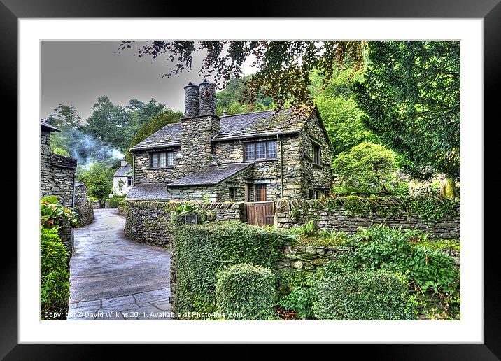 Lake District Cottage Framed Mounted Print by David Wilkins