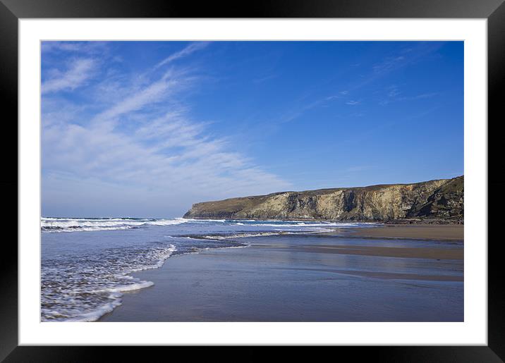 Trebarwith surf Framed Mounted Print by David Wilkins