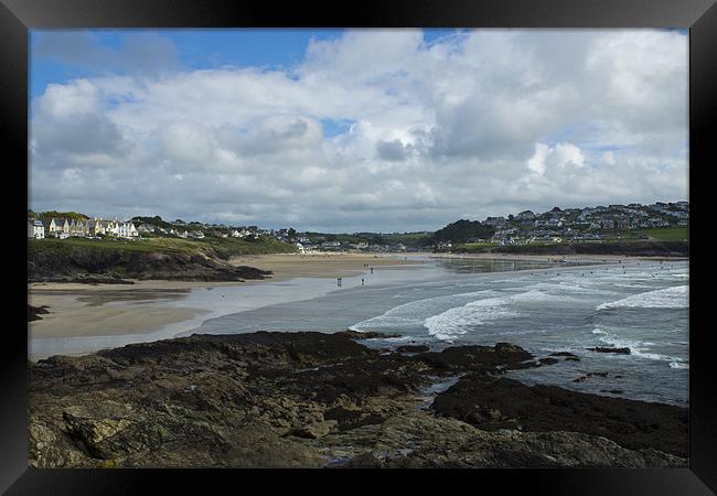 Polzeath Hayle Bay Framed Print by David Wilkins