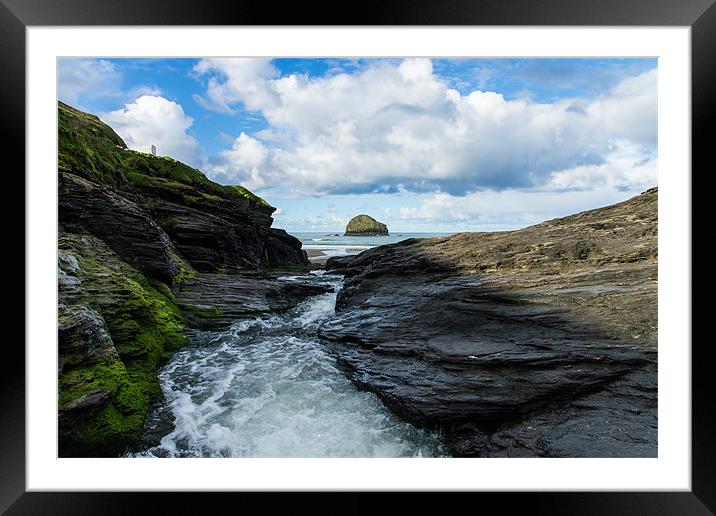 Gull Rock Framed Mounted Print by David Wilkins