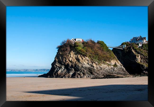 Newquay House on a Rock Framed Print by David Wilkins