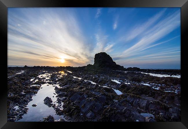  Widemouth Bay Sunset Framed Print by David Wilkins