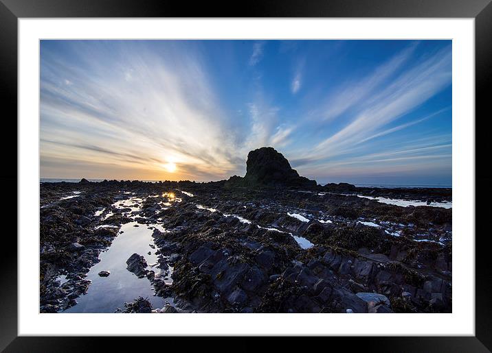  Widemouth Bay Sunset Framed Mounted Print by David Wilkins