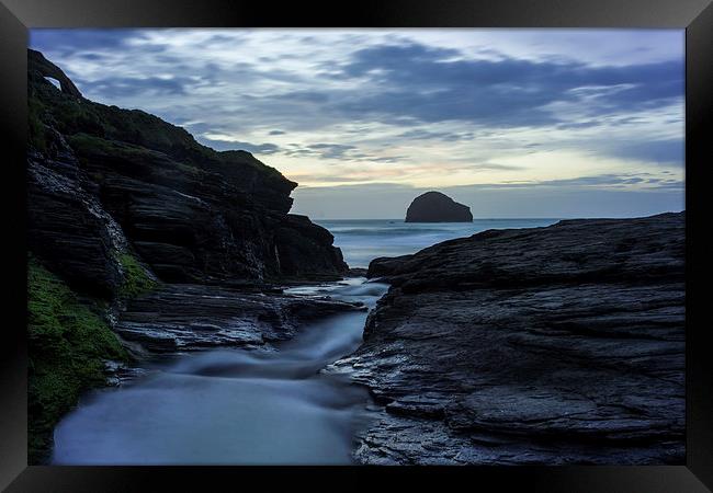  The Stream at Trebarwith Framed Print by David Wilkins