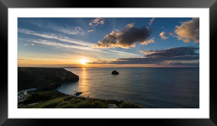  Sunset over Trebarwith Strand Framed Mounted Print by David Wilkins