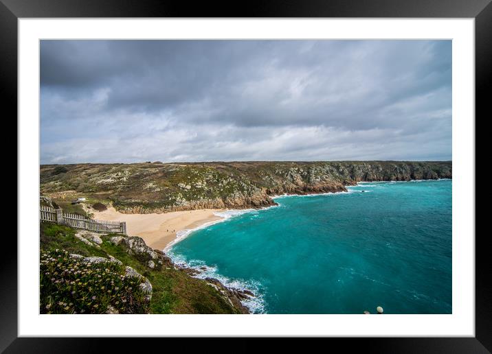Porthcurno Beach Framed Mounted Print by David Wilkins