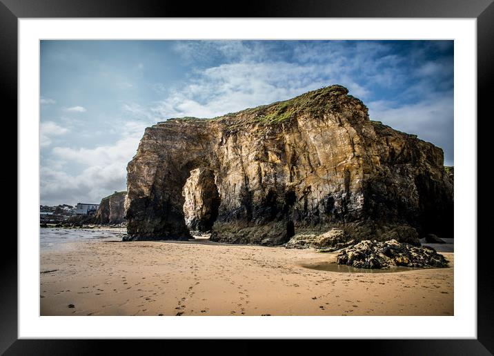 Arch Rock Perranporth Framed Mounted Print by David Wilkins