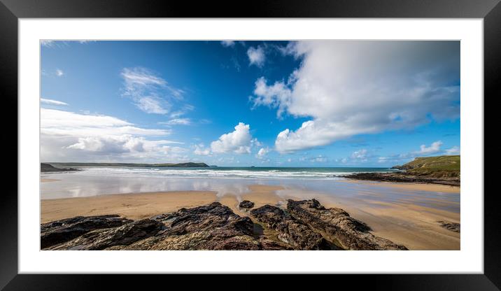 Polzeath Beach Framed Mounted Print by David Wilkins