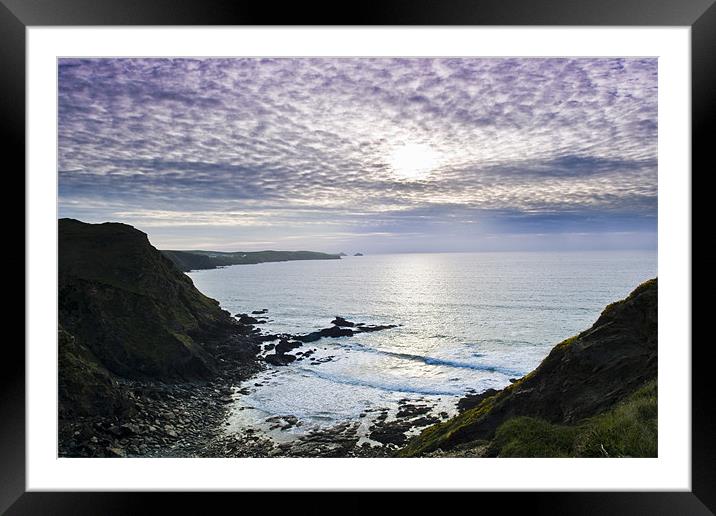 Port Isaac Sunset Framed Mounted Print by David Wilkins