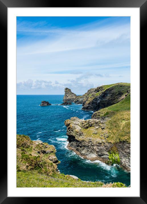 Rocky Valley Tintagel Framed Mounted Print by David Wilkins