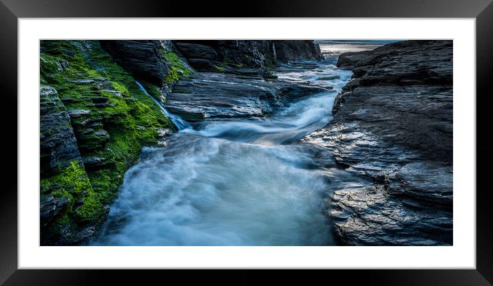 Trebarwith Stream Framed Mounted Print by David Wilkins