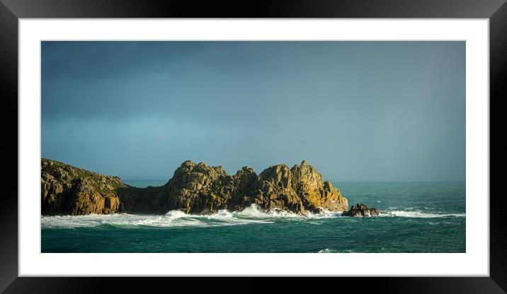 Rocks at Portcurno Framed Mounted Print by David Wilkins