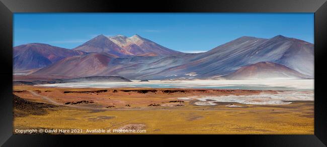 Atacama Salt Lakes Panorama Framed Print by David Hare