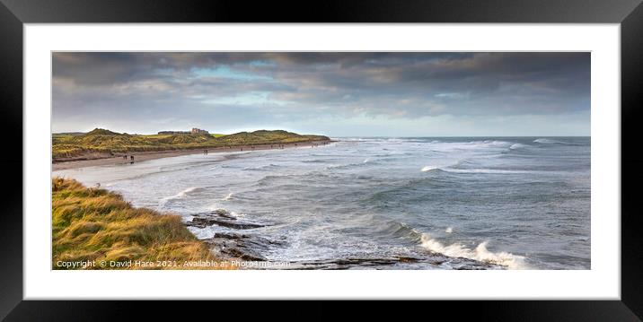 Nothumbrian Beach Panorama Framed Mounted Print by David Hare