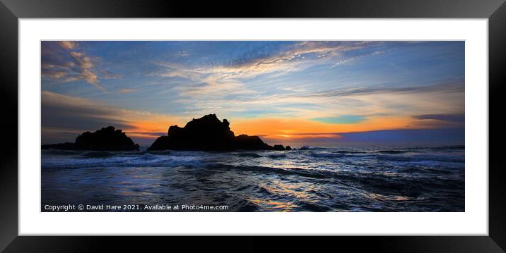 Big Sur Sunset Framed Mounted Print by David Hare