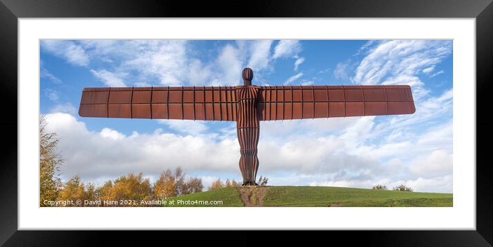 Angel of the North panorama Framed Mounted Print by David Hare