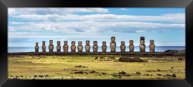 Moai of Easter Island Framed Print by David Hare