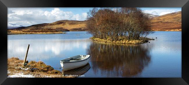 Boat in a Loch Framed Print by David Hare